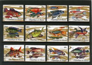 GUINEA  1971 Sc#570-581 FISH SET OF 12 STAMPS MNH