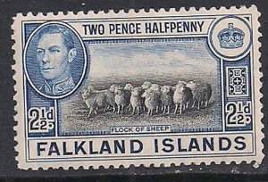 Falkland Islands 1938 - 50 KGV1 2 1/2d Sheep MLH SG 151  ( D2 )