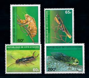 [70715] Ivory Coast 1980 Insects Grasshoppers Earwurm  MNH