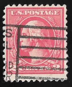 528B 2 cents SUPER LOGO Washington Carmine ty 6 Stamp used AVG