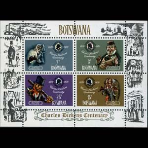 BOTSWANA 1970 - Scott# 65a S/S Dickens NH