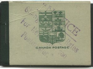 Canada 1913 1 cent Admiral Complete Booklet with 3 panes of 6 mint stamps