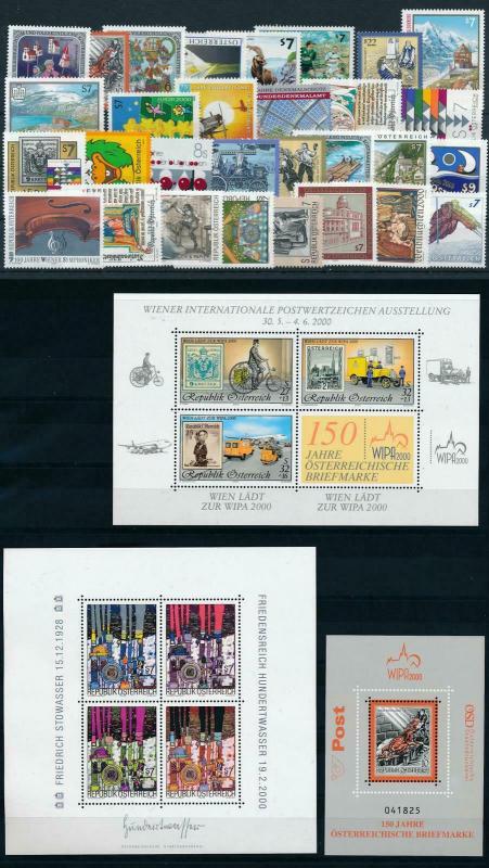 Austria Österreich 2000 Complete Year Set MNH