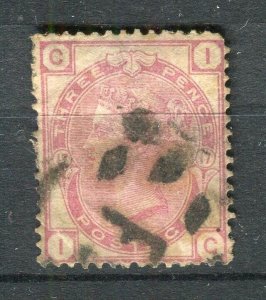 BRITAIN; 1860s early classic QV issue used 3d. value plate 17