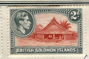 SOLOMON ISLANDS; 1938 early GVI Pictorial fine Mint hinged 2d. value