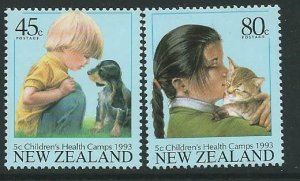 NEW ZEALAND SG1741/2 1993 HEALTH STAMPS (PETS) MNH