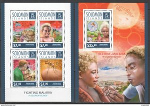 2014 Solomon Islands Fighting Malaria Red Cross Insects #2767-71 1+1 ** Ls267