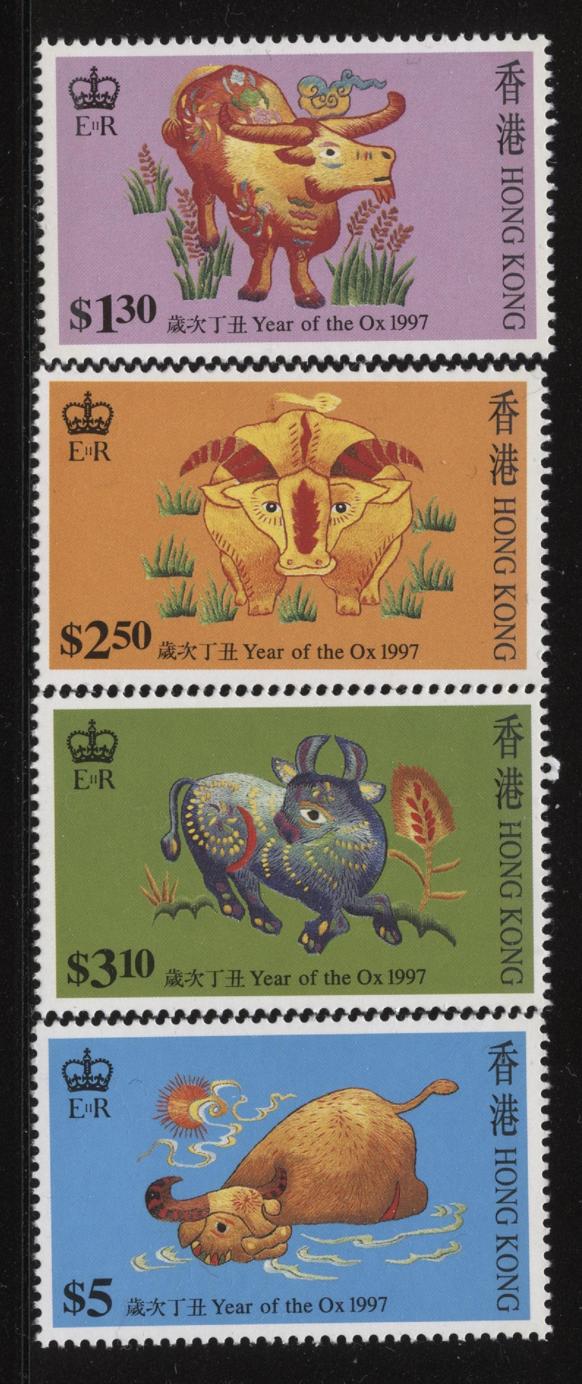 HK Scott #780-783 Year of the Ox 1997 MNH SCV $3.00 / HipStamp