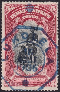 Belgian Congo 1901 #26 vf-u 5Fr Lake & Black