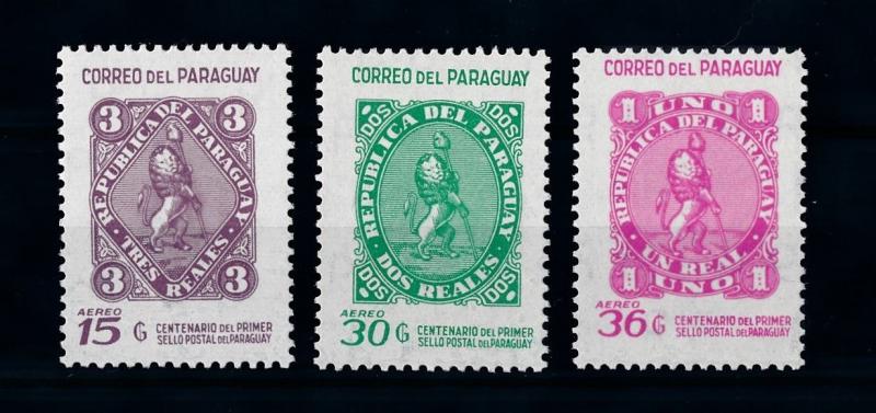 [72479] Paraguay 1970 Lion Stamps on Stamps Airmail Set MNH