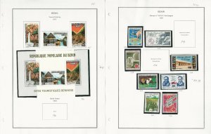 Benin Stamp Collection on 6 Steiner Pages, 1977-1985 Most Mint NH, JFZ