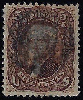 Scott #95 - $500.00 – F/VF-used – Gorgeous blue cancel. 2021 PSAG Certificate