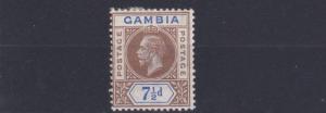 GAMBIA  1912 - 22  SG  95     7 1/2D  BROWN & BLUE     MH 