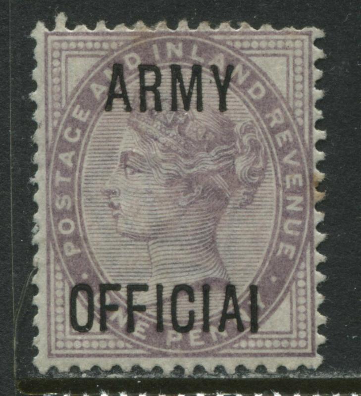 QV 1d lilac Official overprint misspelt ARMY OFFICIAI mint o.g.