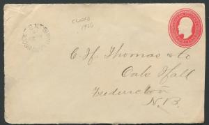 NEW BRUNSWICK SPLIT RING TOWN CANCEL COVER BURNT LAND BROOK