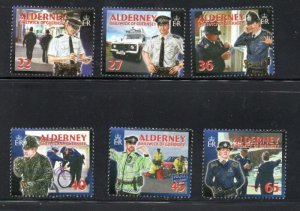 Alderney Sc 215-20 2003 Island Police stamp set mint NH