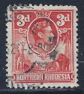 Northern Rhodesia, Scott #35; 3p King George VI, Used