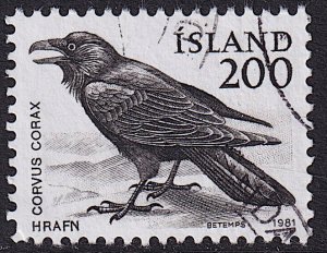 Iceland - 1981 - Scott #545 - used - Bird Common Raven