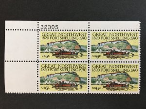 Scott # 1409 Fort Snelling - Great Northwest, MNH Plate Block of 4