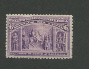 1893 United States Postage Stamp #235 Mint Never Hinged F/VF OG Gum Creases