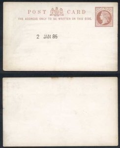 1885 ESSAY for the 1/2d Post Card Handstamped 2nd January 1885