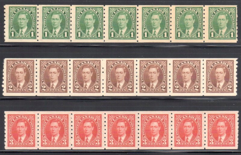 Canada #238 to 240 VF-XF NH Strip of 7 C$252.00