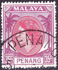 MALAYA PENANG 1954 35c Rose-Red & Brown-Purple SG39 Fine Used