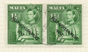 Malta 1948-53 Early Issue Fine Used 1.5d. Self Gov Optd 325635