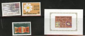 TURKEY Scott 1711-1714 MH* 1966 set and mini sheet