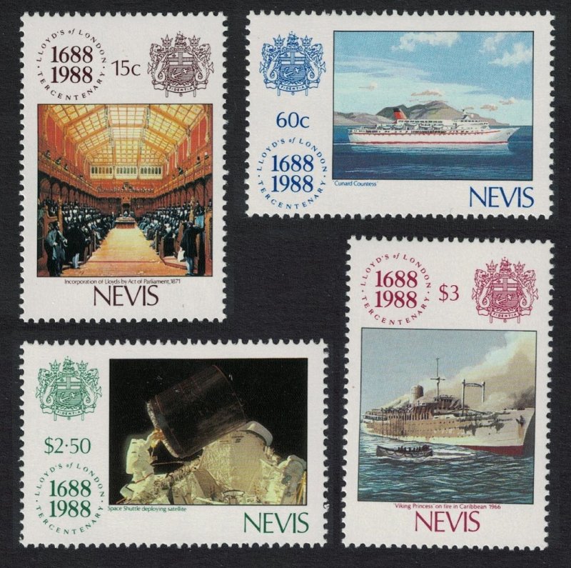 Nevis 300th Anniversary of Lloyd's of London 4v 1988 MNH SG#508-511