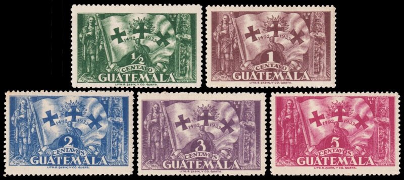 Guatemala Scott 259-263 (1933) Mint LH F-VF Complete Set, CV $5.75 Y