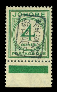 Malaya - JOHORE 1942 - JAPANESE OCCUPATION ovpt. 4c green  Scott # NJ2 mint MNH