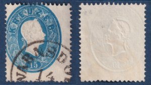 Austria - 1861 - Scott #16 - used - WARNSDORF pmk Czech Republic - off-centered