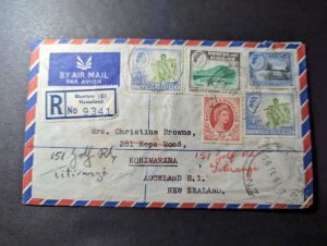 1961 Registered Rhodesia and Nyasaland Airmail Cover Blantyre to Auckland NZ