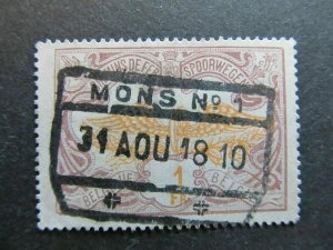 A3P22F175 Belgium Parcel Post and Railway Stamp 1902-14 1fr used-