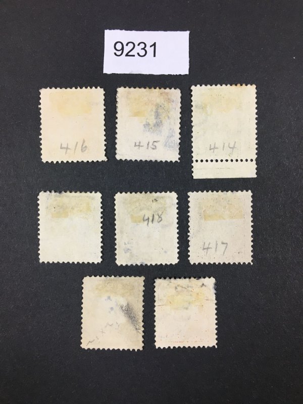 MOMEN: US STAMPS   # 414-421 USED LOT #C 9231