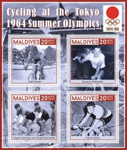 Stamps. Olympic Games 1964 Cycling 2021 year 1+1 sheets perf Maldivies