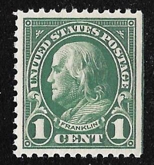 552 1 cent Franklin, Green Stamp mint OG NH EGRADED VF 80