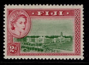 FIJI QEII SG283, 2d green & magenta, M MINT.