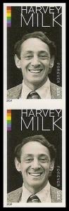 US 4906a Harvey Milk imperf NDC vert pair (2 stamps) MNH 2014