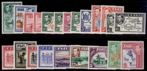 FIJI GVI SG249-266b, 1938-55 complete set, LH MINT. Cat £275.