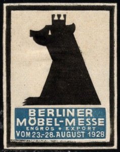 1928 Germany Poster Stamp Berlin Furniture Fair Wholesale Export From August