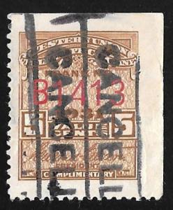 #16T79  5 cents SUPERB CANCEL Prepaid Telegraph Stamp used VF