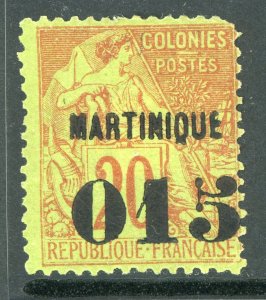 Martinique 1887 French Colony 15¢/20¢ Red Scott #18 Mint E81