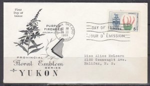 Canada Scott 428 Rose Craft FDC - Yukon Floral Emblem & Arms