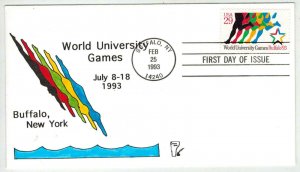 Vermont Scribes Handpainted 2748 WORLD UNIVERSITY GAMES Buffalo NY 1993 Games