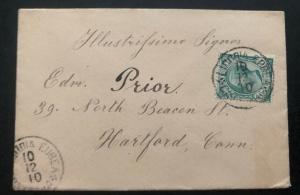 1910 Liguria Italy Mini Cover To Hartford CT USA