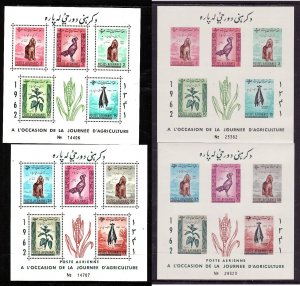 Afghanistan-Sc#565-74-unused NH sheets-perf and imperf-Agriculture Day-Dogs-Bird