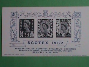 SCOTLAND STAMP: 1962 -SOCTTISH PHILATELIC SOCIETIES: SCOTEX'62 MINT NH S/S SHEET