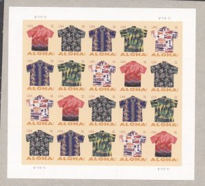 2012 US Scott #4592-4596 32c Aloha Shirts, Sheet of 20 Stamps - MNH